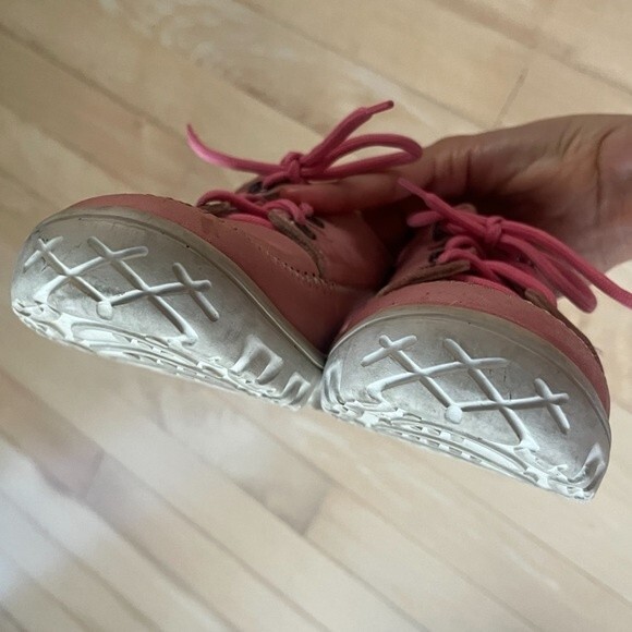 Bally Gulf 03 Leather Golf Laced Sneaker Shoes in Salmon Pink and White 6M - Picture 8 of 14